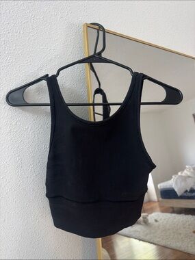 lululemon athletica Black Ribbed Cropped Tank